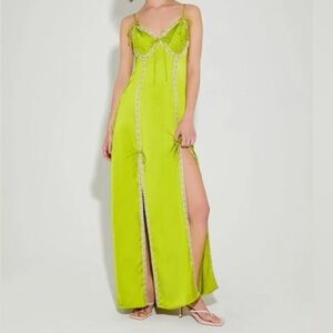 NWT Betsey Johnson x Forever 21 Satin Maxi Slip Dress, sz Small